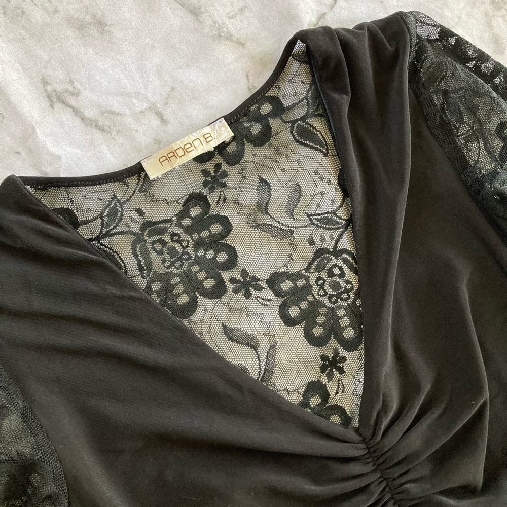 Black lace detail dress - Picture 3 of 9